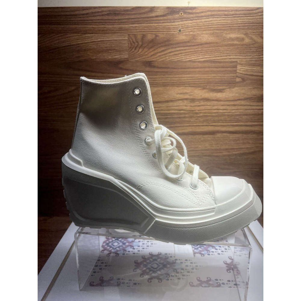 Converse Chuck 70 De Luxe Wedge Egret Women's Size 7.5 Platform Shoes NEW - Picture 8 of 10